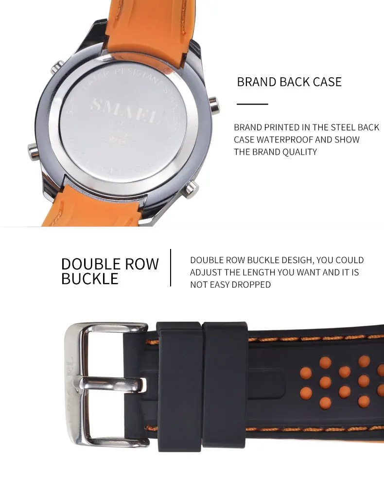 SMAEL светодиодный цифровые наручные часы Мужские кварцевые спортивные часы черные умные часы модные крутые мужские электронные часы роскошные известные 1283
