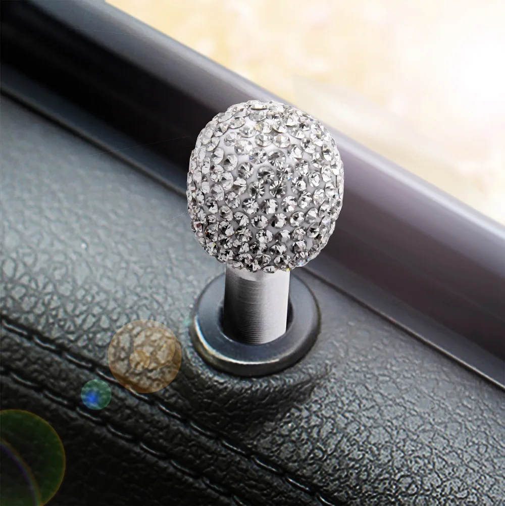 

2 pcs/Set Bling Bling Crystal Decor Alloy Door Lock Knob Kits Covers Universal Fit car accessories interior