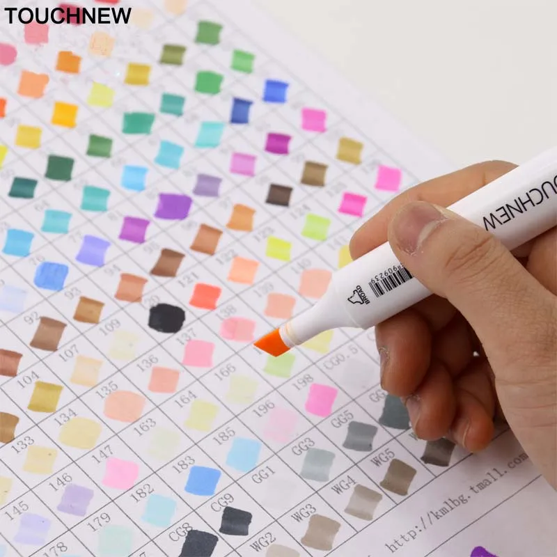 TOUCHNEW Markery 40/60/80 цветов Художественный набор двусторонних маркеров манга