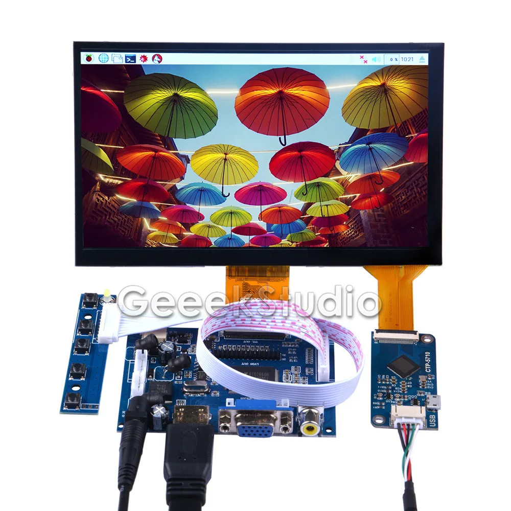 7 дюймовый 1024*600 емкостный сенсорный дисплей монитор экрана для Raspberry Pi 4B все