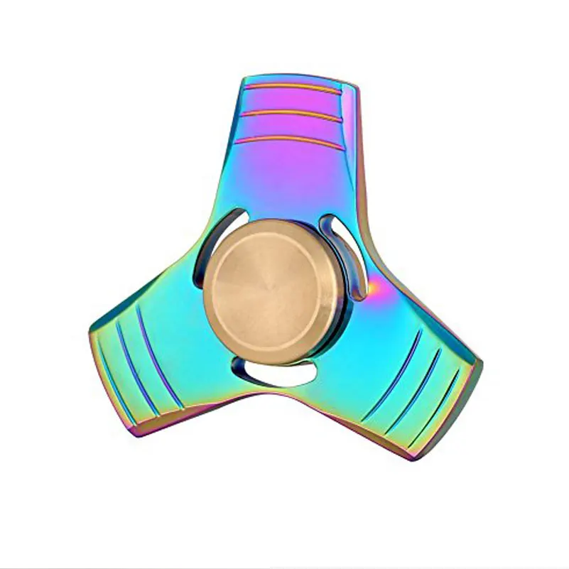Colorful Tri Spinner Two Spinner Top Toy Creative Metal Fidgets Alloy EDC Finger Hand Gyroscope
