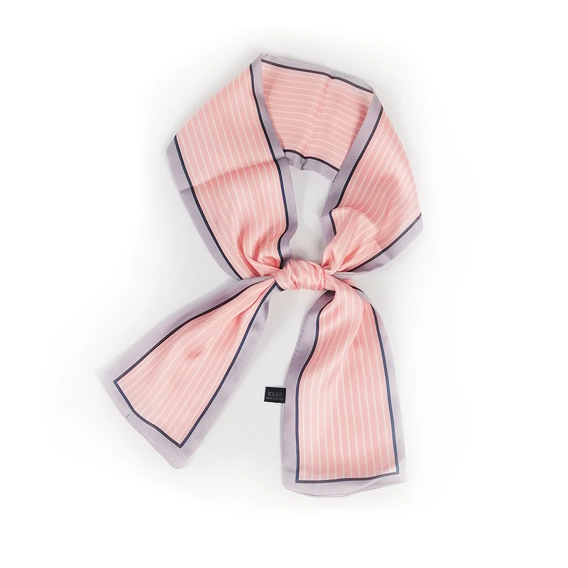 

100*9cm New Design striped long Silk Scarf Small Handle Bag Ribbon Women Bufanda Headwear Long Skinny Foulard Femme Scarves