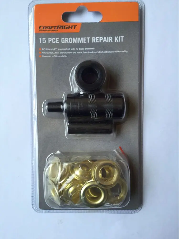 

15pc 12mm Eyelet/Grommet Repair Kit/Set For Tarpaulin Leather Tent