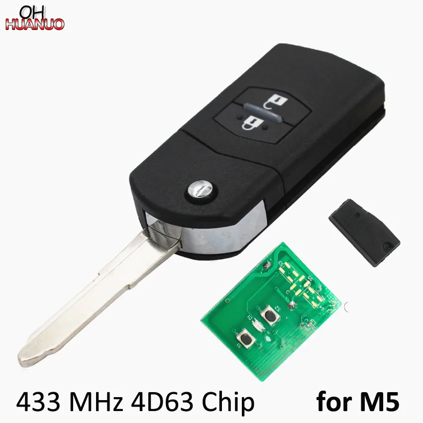 

2 Buttons Smart Remote Control Key Fob 433MHZ with 4D63 Chip For Mazda 5 M5