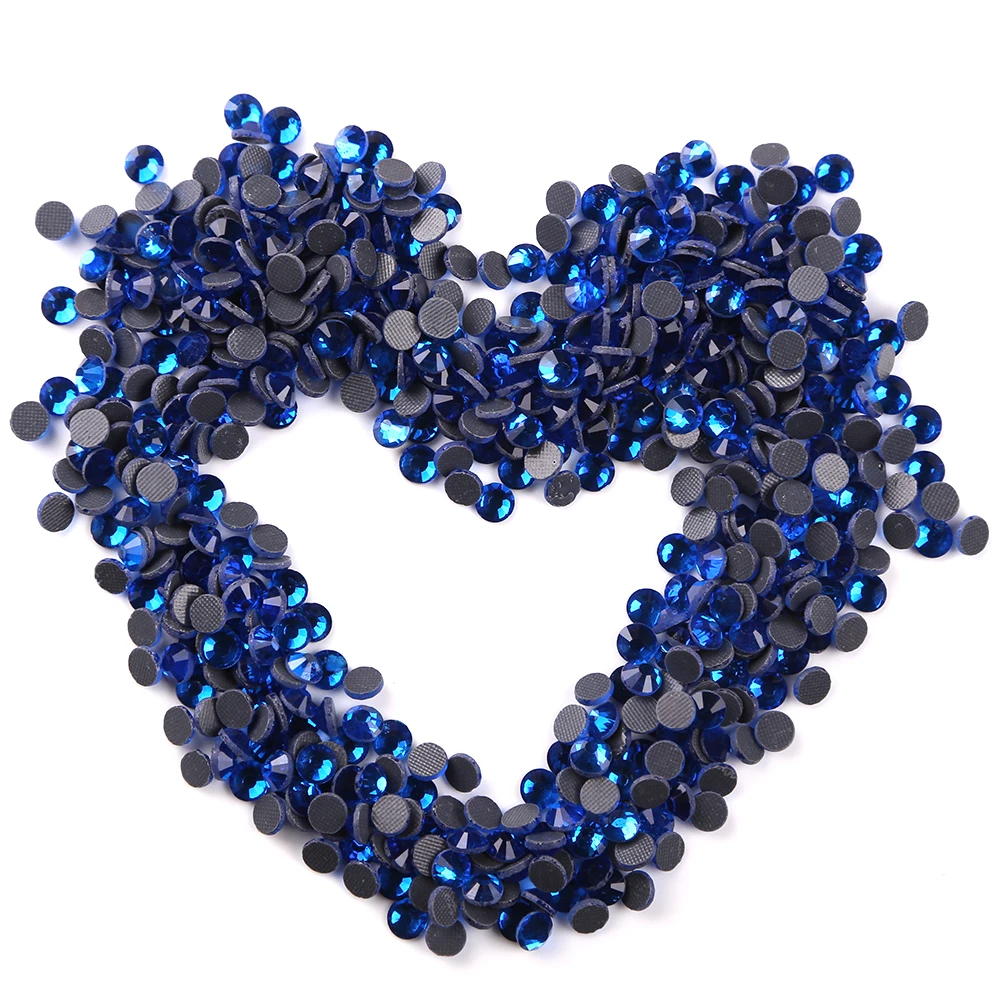 

1440pcs Capri Blue Color DMC HotFix Rhinestones Strass Crystals Flatback Stones Iron on Stones for Garment