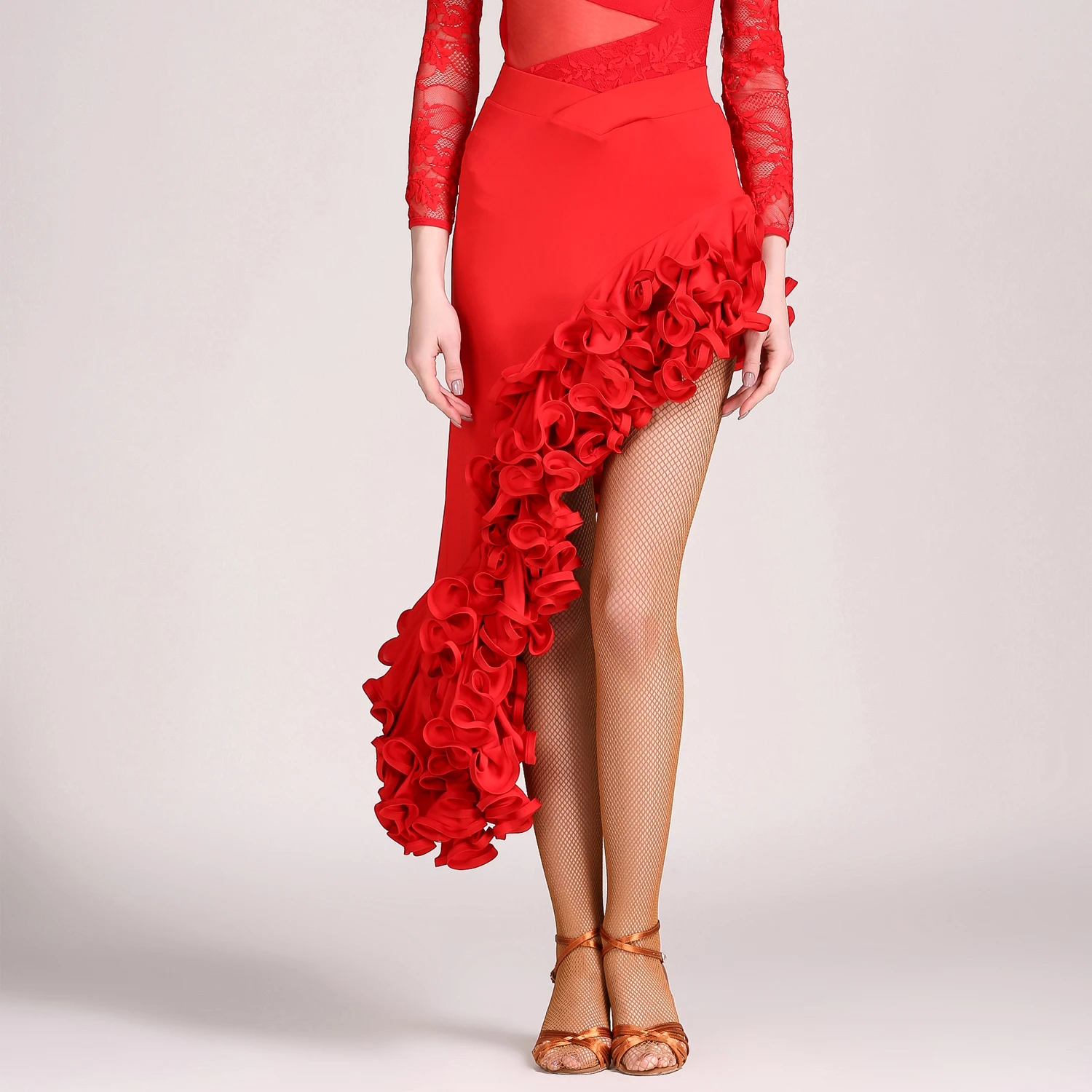 

S8032 Latin Dance Skirt Rumba Cha Cha Ballroom Costume Women Lady Adult Dancewear Evening Party Dress Skirt