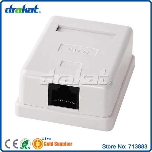 

1 port Cat5e RJ45 Network Surface Mount Box