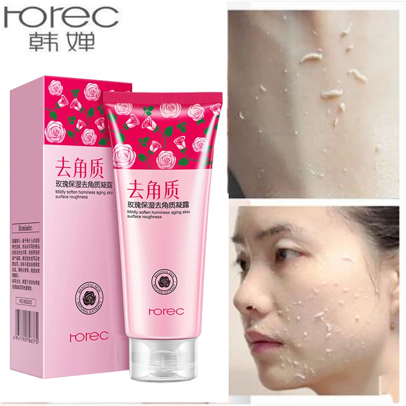 Rorec Exfoliating Rose Facial Scrubs Cream Face Scrub Gel Skin Whitening Peeling Facial Cleanser Dead Skin Remover 120g