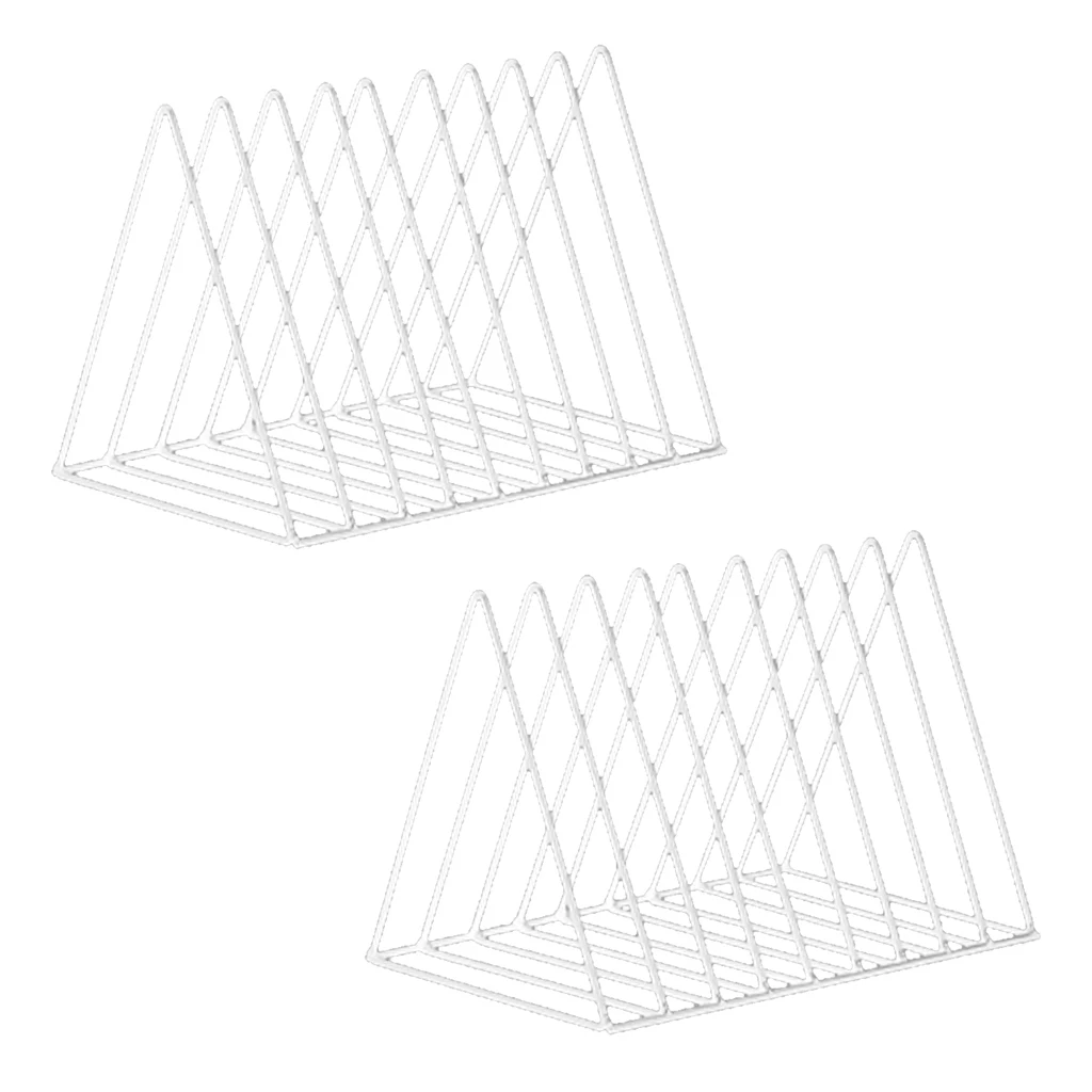 2pcs Metal Desk Book Holder Modern Minimalist Bookshelf Magazine Newspapers Storage Holder For Home Office White