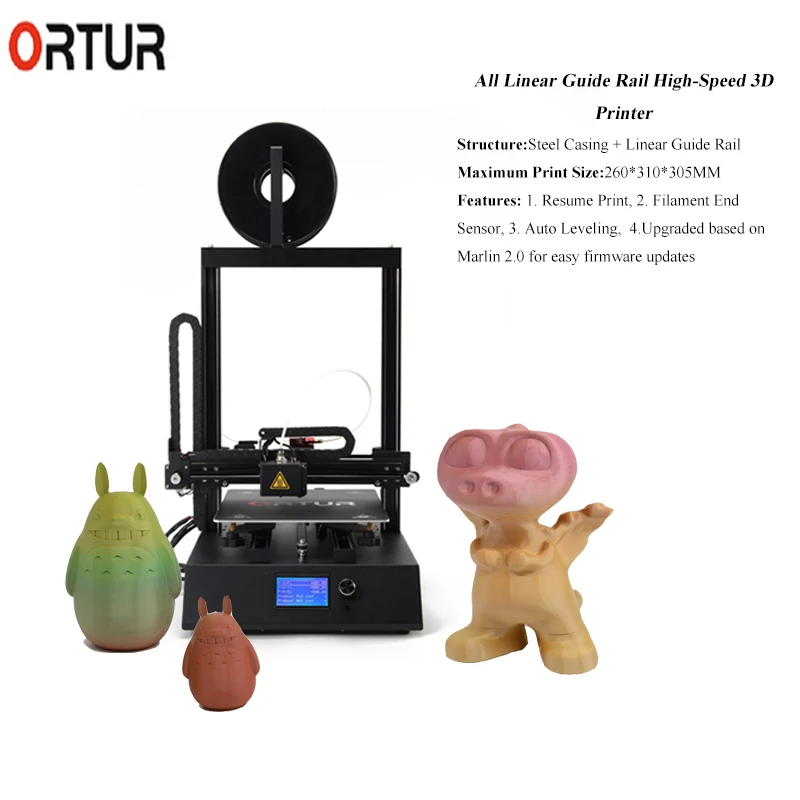 Горячая Распродажа Ortur-4 цифровой промышленный 360 Вт 24 в безопасный FDM 3D Drucker техника печати Настольный Авто Выравнивающий PLA 3 d принтер