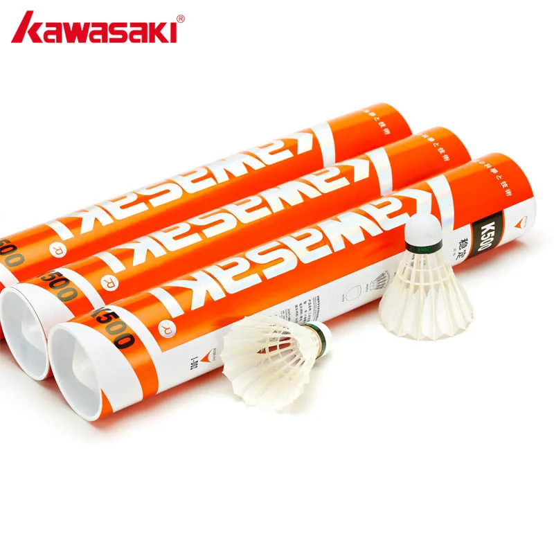 12 piezas KAWASAKI King Kong Durable 500 bádminton pluma de ganso bádminton bola velocidad 77 para formación