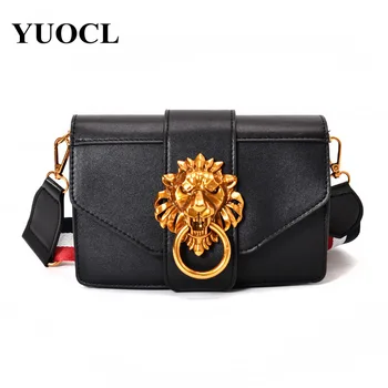 

2018 crossbody bags for women leather handbags luxury handbags women bags designer Metal Lion vintage shoulder bag sac a main