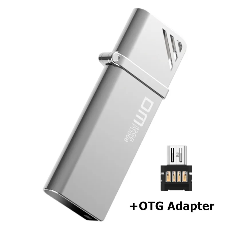 DM PD068 USB3.0 флеш-накопитель 128 ГБ металлическая Флешка высокоскоростная карта памяти 64 ГБ флеш-накопитель Zippo дизайн U диск - Цвет: Plus OTG adapter