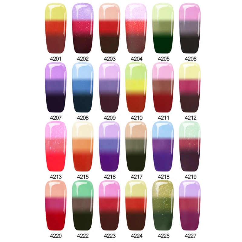 Lakimu مسمار الفن درجة الحرارة تغيير اللون الأشعة فوق البنفسجية هلام مسمار البولندية نقع قبالة أدى جيل للأظافر ورنيش شبه الدائم هلام الورنيش 7 م...