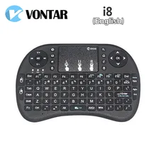 10pcs Mini i8 Russian English Hebrew 2.4G Wireless Gaming Keyboard Touchpad Handheld Air Mouse for Smart android tv Set Top Box