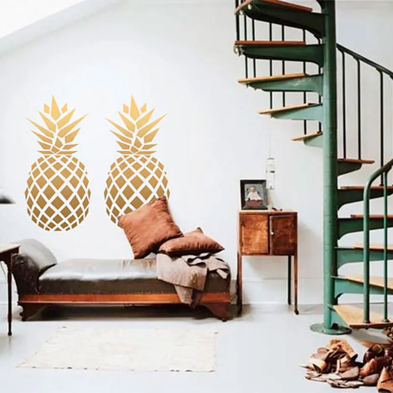 Tofok-2Pcs-set-DIY-Pineapple-Wall-Stickers-Creative-Nordic-Style-Children-Bedroom-Art-Decals-Living-Room (5)