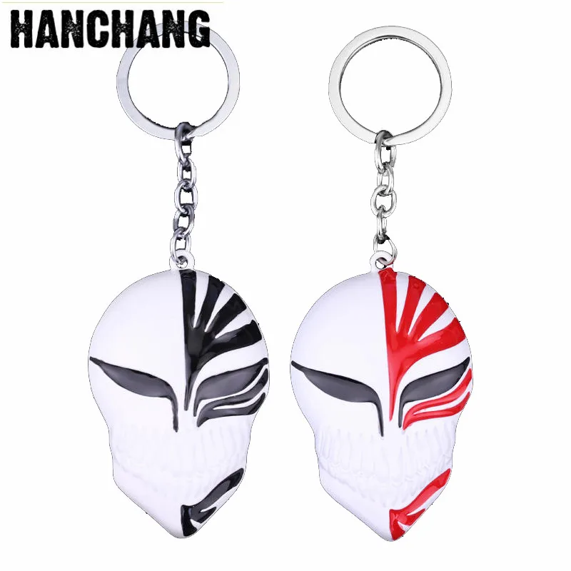 

Anime Bleach Balck Red&White Mask God Death Keychain Alloy Men'S Cool Figute Toy key Chain CAR Accessories Jewelry For Fans