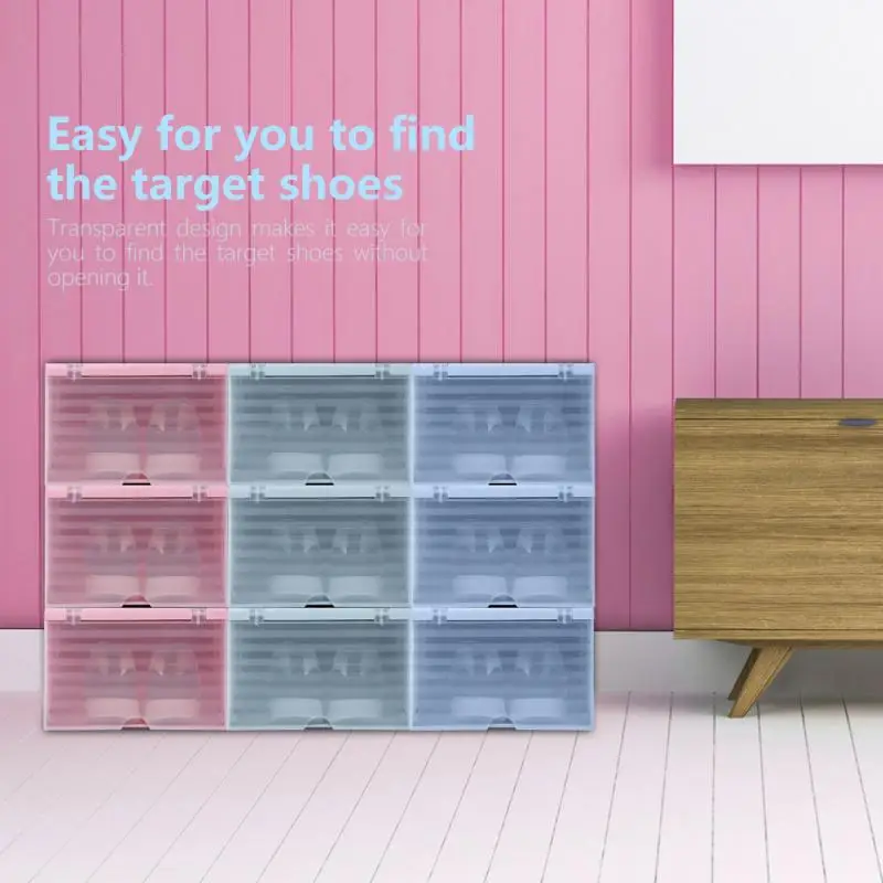

Transparent Plastic Storage Box Rectangle Eco-Friendly Shoe Storage Box Case PP Shoe Organizer Thickened drawer Shoe Box