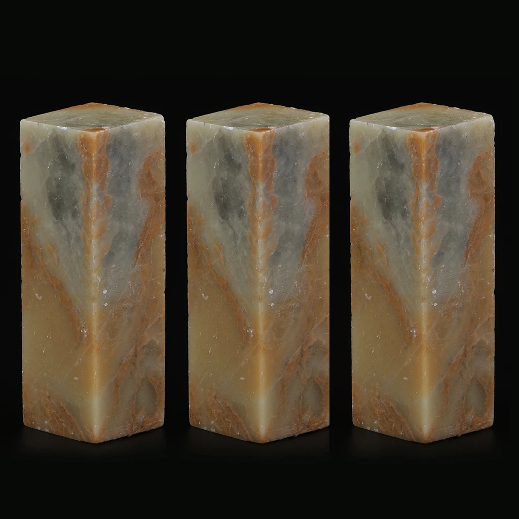 3 Pieces DIY Handcrafts Chinese Seal Carving / Chinese Chops - Chinese Seal Stamp - Natural Qingtian Stone