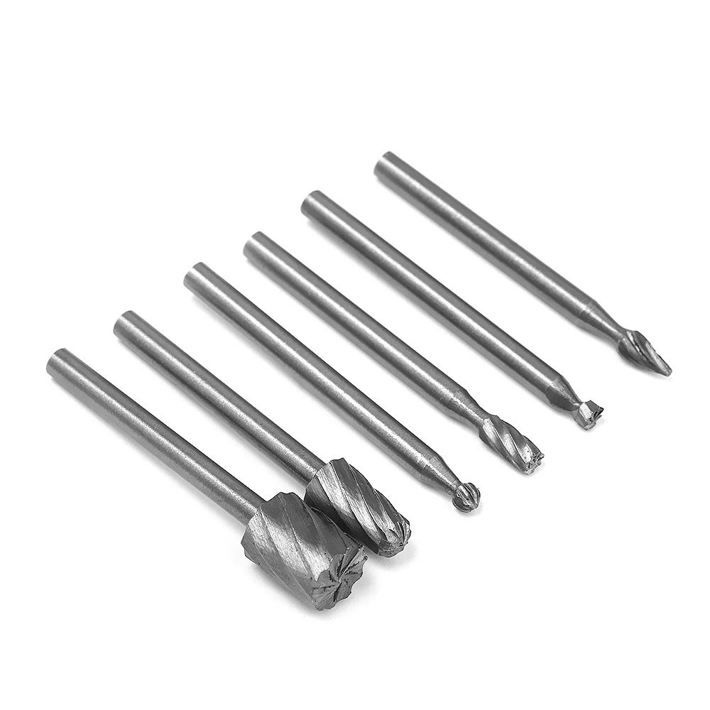 Durable S 6 Pieces Rotary Burr Routing Router Grinding Bit Milling Cutter