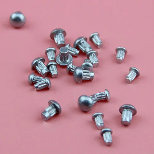 100PCS M2 M2.5 3mm 10mm length long Round head Aluminum rivets Solid knurled rivet Screwin