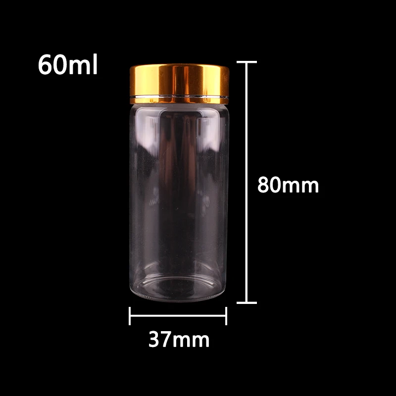 24x диаметр 37 мм 30 мл/40 мл/50 мл/60 мл прозрачные стеклянные бутылочки для специй банки Террариум с золотистая алюминиевая крышка свадебный подарок ремесло - Цвет: 60ml