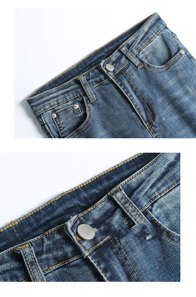 Сезон: весна-лето новый 2019 Высокое качество для женщин модные узкие джинсы женские промывают повседневное Высокая талия узкие стрейч