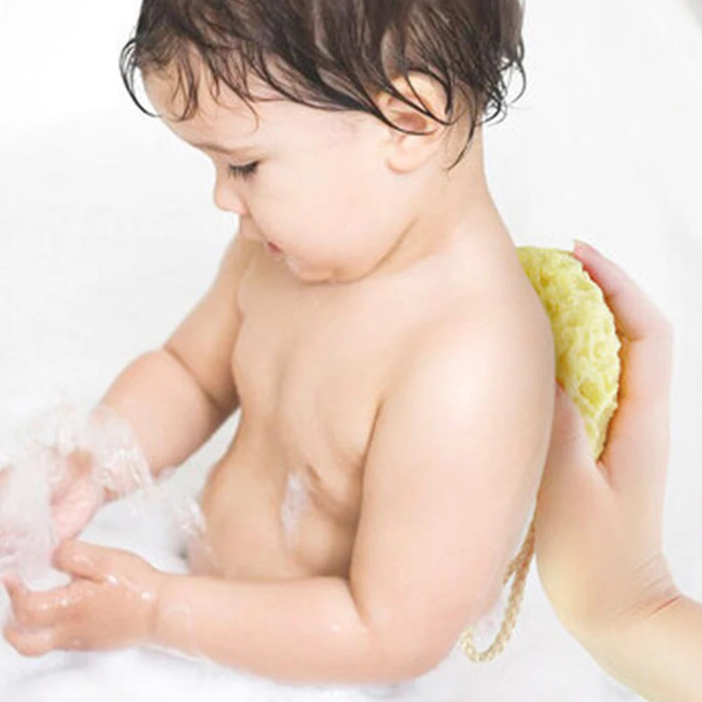 Детская губка для ванны, натуральная морская губка для ванны малыша, мягкая и прочная губка для тела от Denpetec