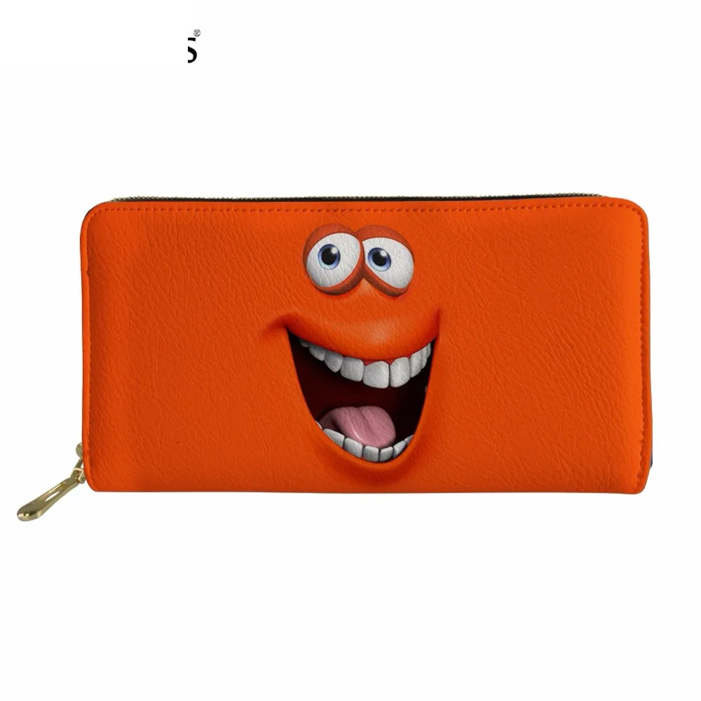 

Fashion Woman Long PU Leather Wallet Kawaii 3D Emoji Printing Lady Card Holders Waterproof Cash Money Storage Purse Murse Sumka