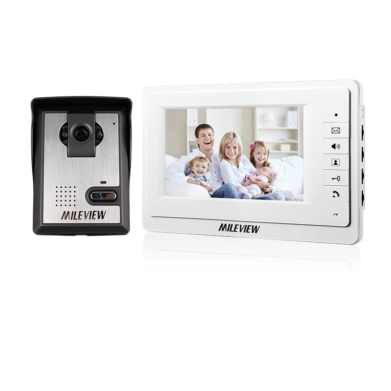 

FREE SHIPPING New 7" Color Screen Video Intercom Door Phone Set 1 White Monitor + Waterproof Doorbell Camera In Stock Wholesale