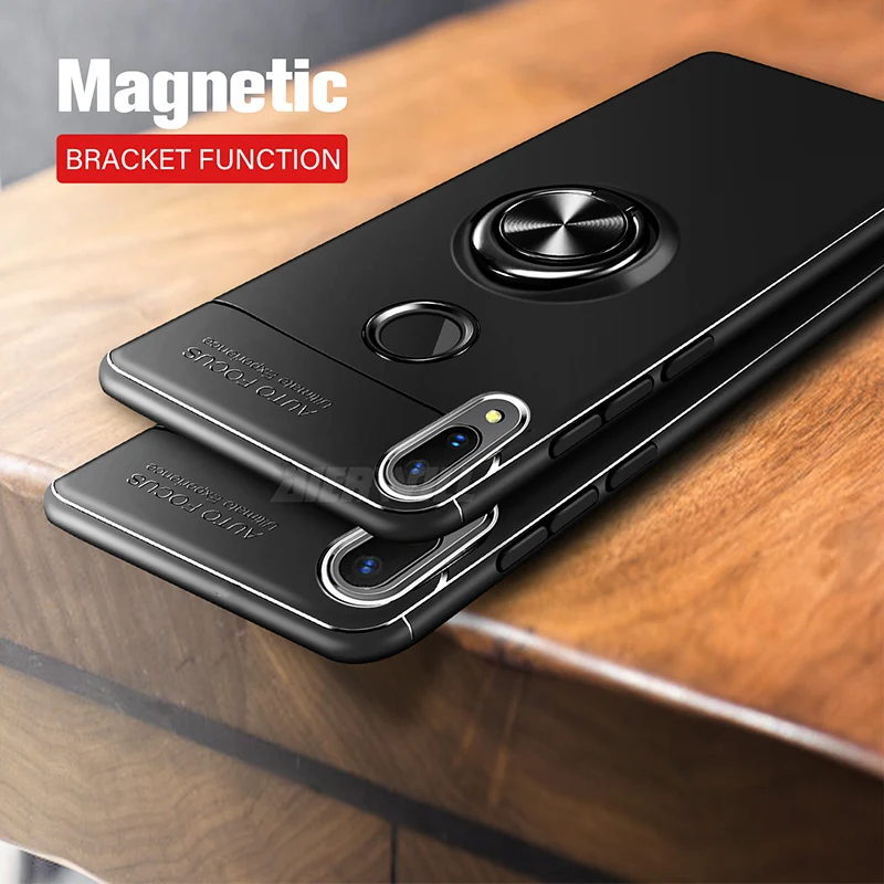 

honor 8C case For Huawei Honor 8C Case Rotating Finger Ring Holder Matte Soft Silicone Back Cover For huawei Honor 8C case