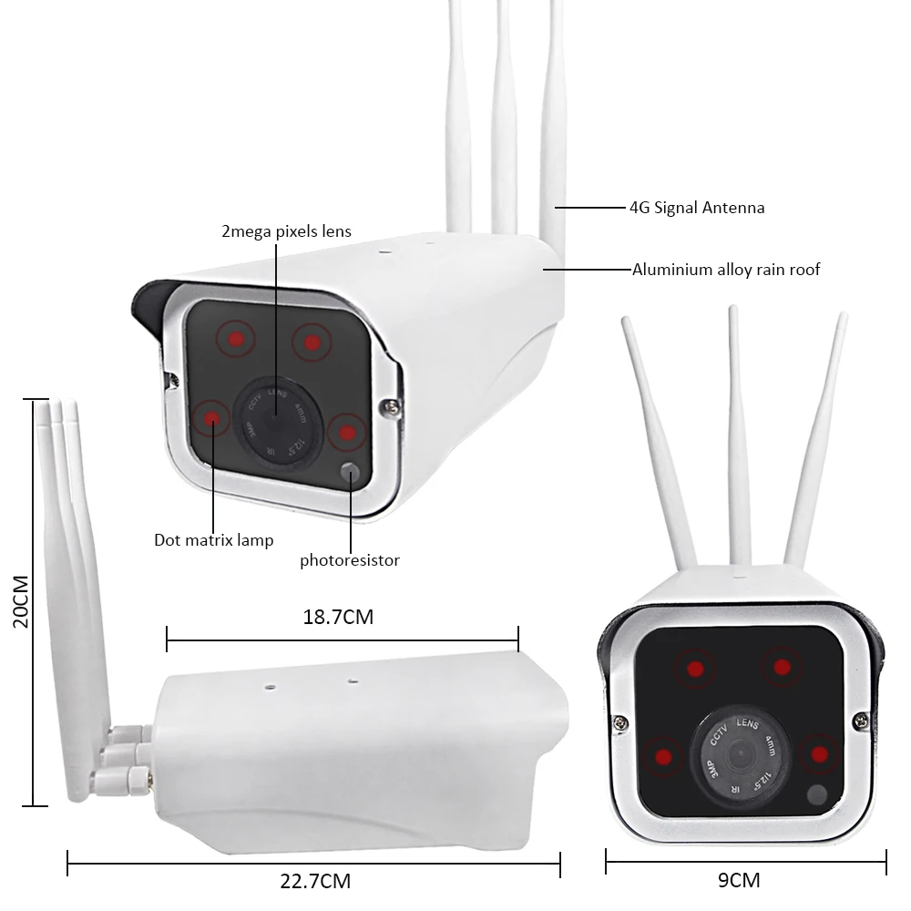 IP Камера уличная беспроводная Wi Fi 2 МП HD 1080P SIM карта 3G 5 кратный зум|Камеры
