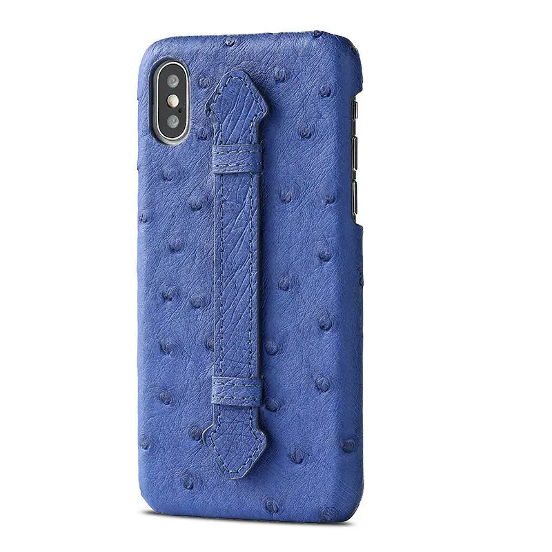 High-end класса люкс кожи страуса кронштейн, чехол для телефона для iphone 6 6s 7 8 плюс все включено прикрепляющийся к XS Max XS XR X крышка