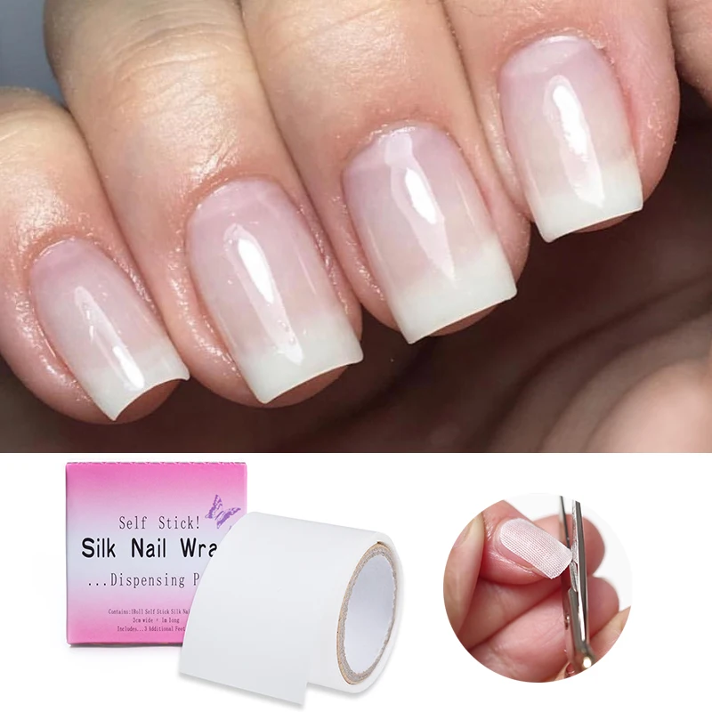 

1 Box Adhesive Nail Wraps Silk White UV Gel Nail Reinforce Protector Building Acrylic Extension Form Nail Art Design Tools