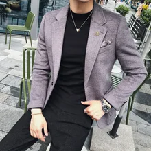 Новинка зимы мужское шерстяное пальто Корейская версия Тонкий повседневное толстый костюм куртка рубашка для мужчин шерстяное пальто прилив