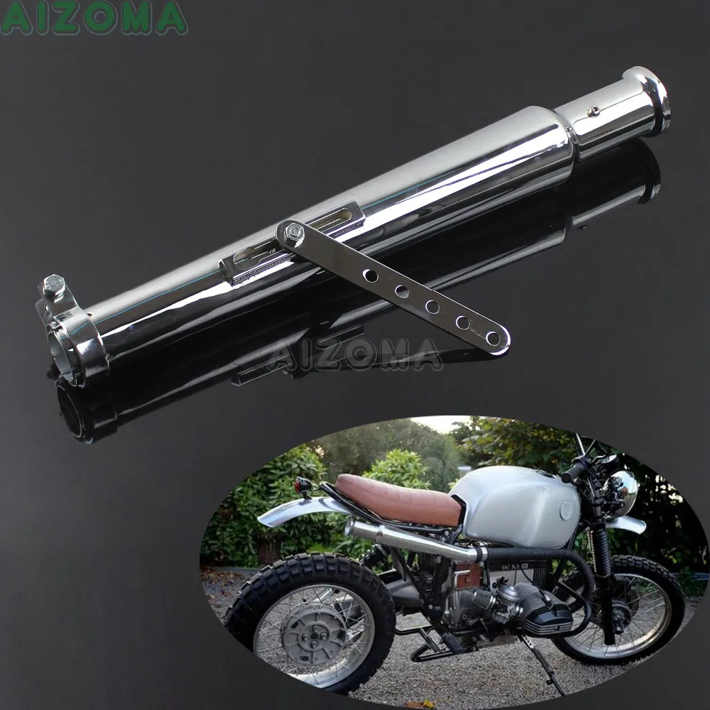Motorcycle Chrome Trumpet Exhaust Muffler Pipes 3542mm Retro Exhaust