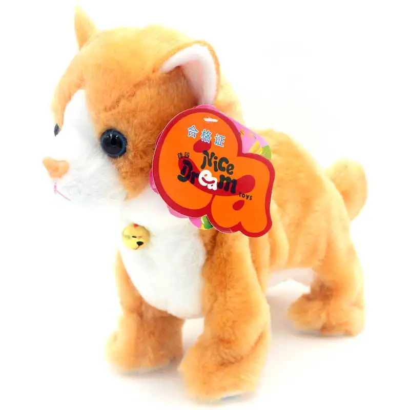 Robot Cats Sound Control Toys Electronic Toy Stand Walk Mew Interactive Cat Soft Plush Cat Pet Toys For Children Birthday Gifts