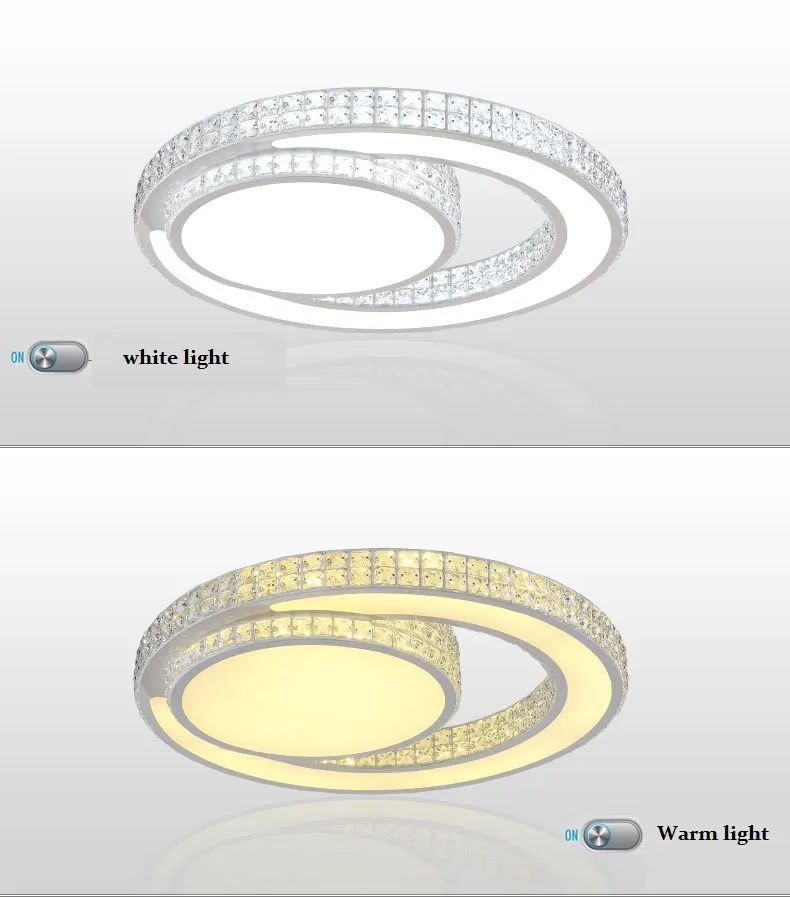 Кольцо Хрустальный акриловый светодиодный потолочный светильник для гостиной, спальни, столовой, дома и бизнеса, затемняющий потолочный светильник