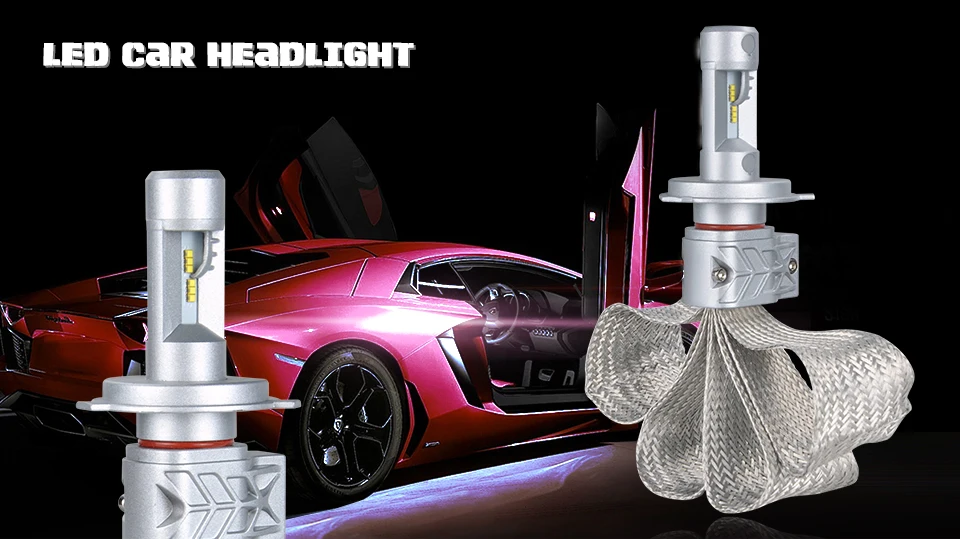  Led H4 Car Headlight HighLow Border 8000 Lumen Luxeon ZES H7 LED  (1)