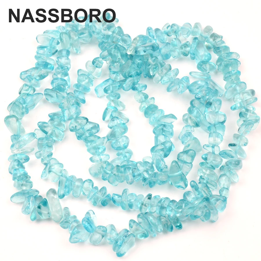 Natural Blue Popcorn Crystal Irregular Chips Beads Gravel Stone For