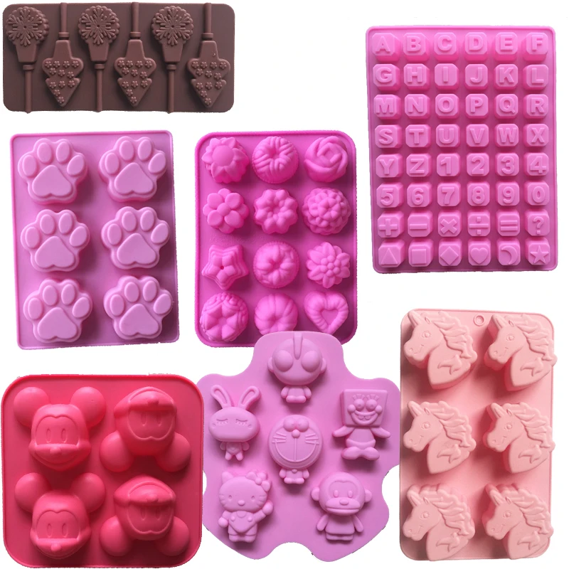 

Numbers Animals Letter Silicone chocolate mold Cake decorating tools molds Cute Cat Rabbit easily bear series dessert moulds