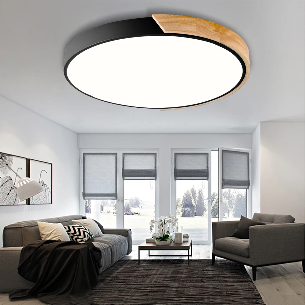  Nordic Wood led Ceiling Light Lamp Living Room Lighting Fixture Bedroom Kitchen Surface Mount Ceili - 4000012269461