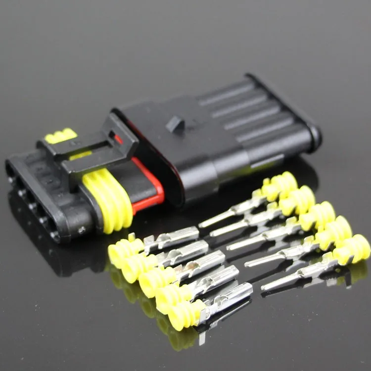 

10 Sets NEW Car Part 5 Pin Way Sealed Waterproof Electrical Wire Auto Connector Plug