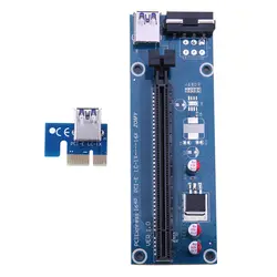 Riser Board USB 3,0 PCI PCI-E 1X до 16X Express Riser Card Extender адаптер ж/SATA 15pin до 4pin кабель питания для Btc Mining