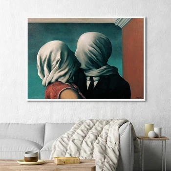 

Surrealism Abstract The Kiss Posters and Prints Classic Canvas Art Painting Modern Abstractionism Wall Pictures for Home Decor