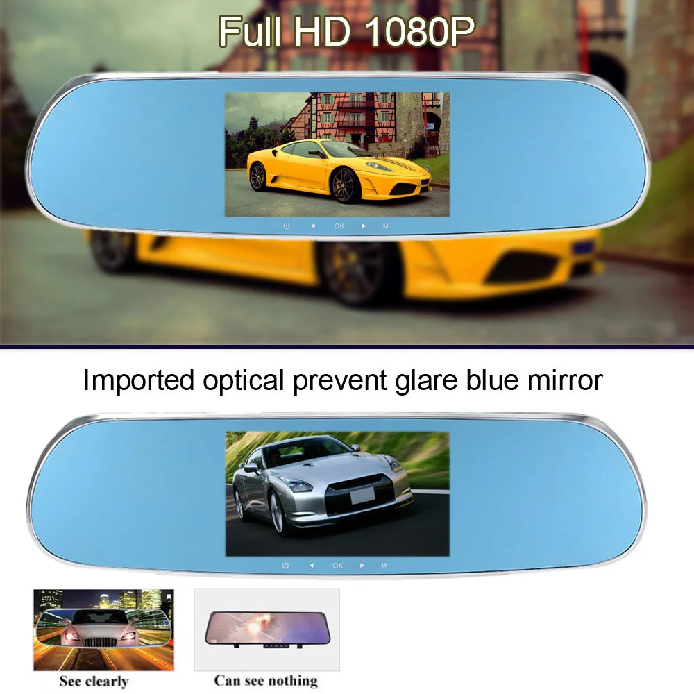 5.0" WIFI GPS Sat Nav Rear View Mirror Dash Cam DVR Smartwild W850+Backup Camera 