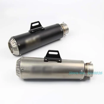 

New Laser Marking 61 mm 51 mm Universal Motorcycle Stainless Steel Muffler Pipe For Bullet Exhaust Escape with DB Killer Black