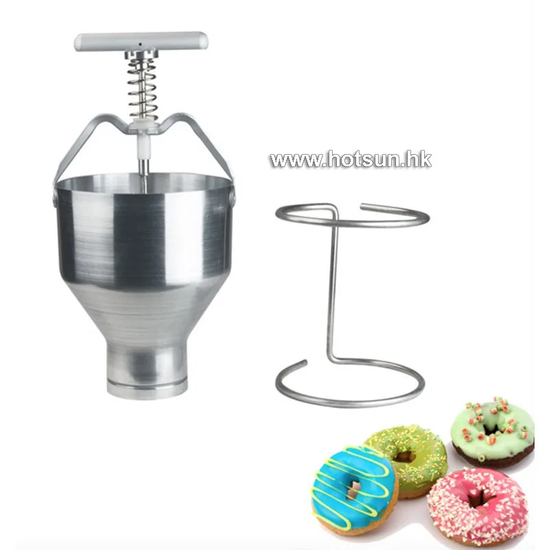 Free Shipping Manual Donut Depositor Medu Vada Dropper Plunger Dough Batter Dispenser Hopper