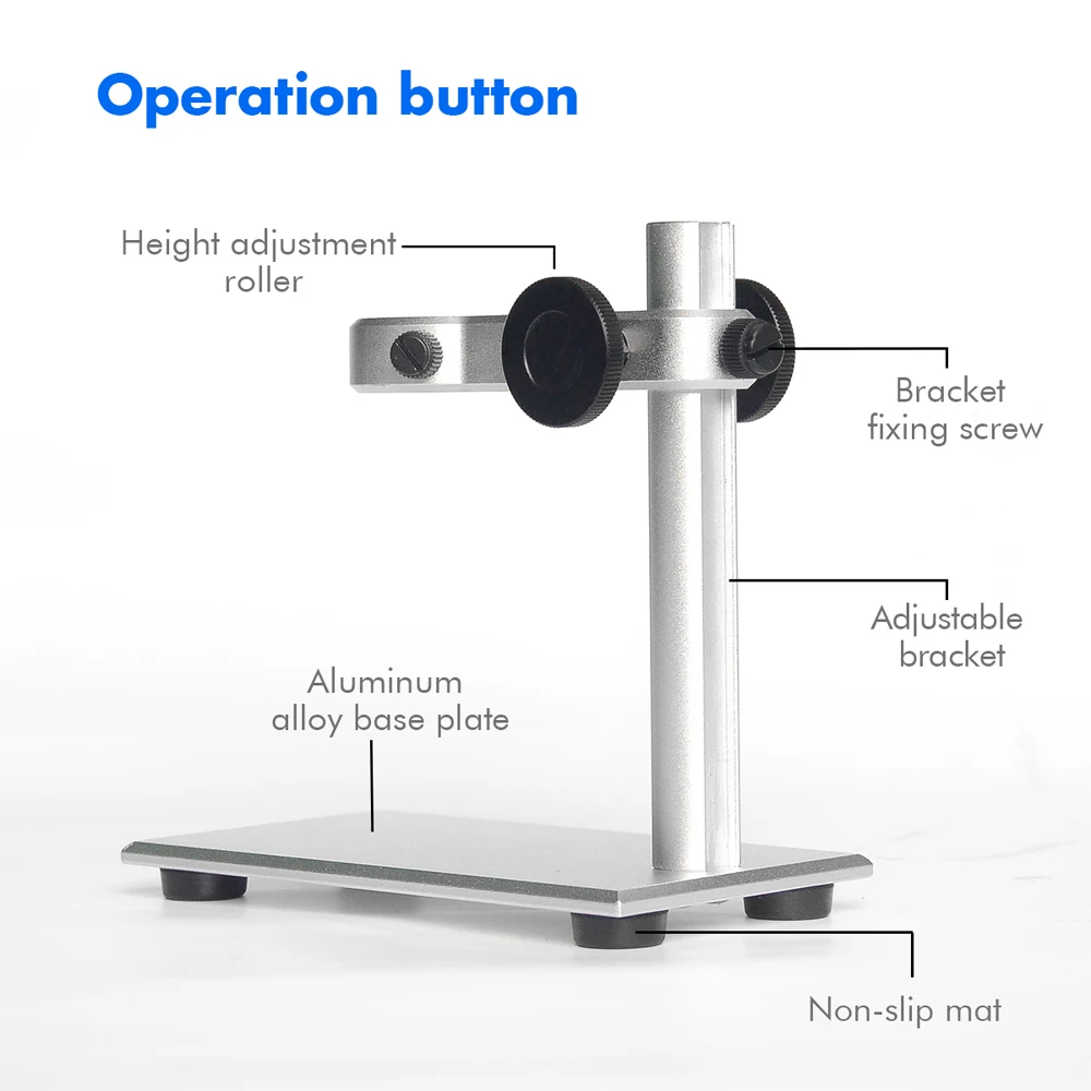 Multifunctional Aluminum Alloy Microscope Bracket with 23-35mm Clamping Diameter Range for Most Microscopes on the Market