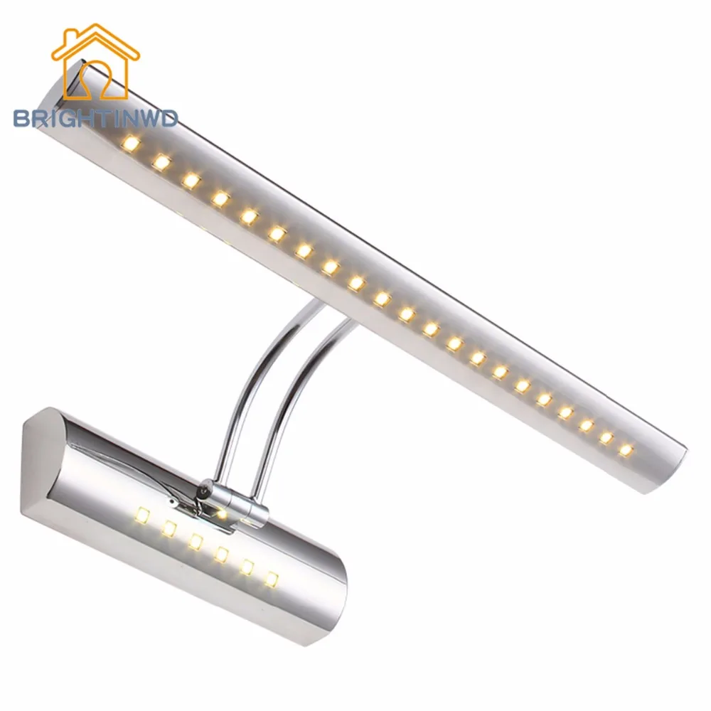 

5W/7W/9W Stainless Steel Mirror Cabinet Lights LED Wall Lamps with 180 Degree Rocker Arm Waterproof Bathroom Lamp Makeup Light